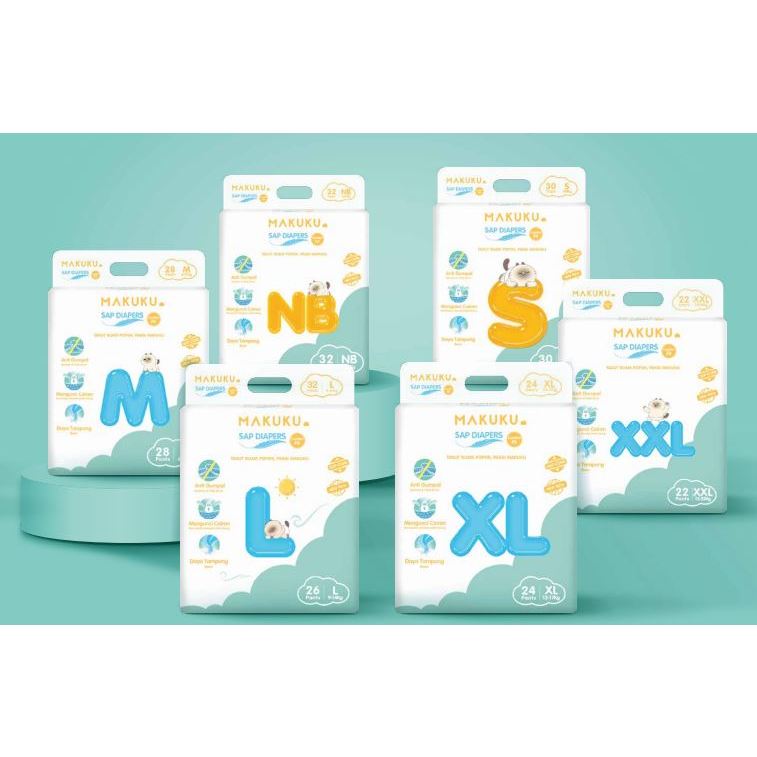 MAKUKU SAP Diapers Makuku Comfort Fit/ Makuku Dry Care Pants Tape M28,L26,XL24,XXL22