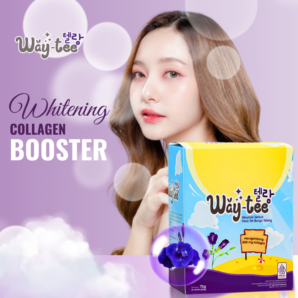 WAYTEE - Minuman collagen drink rasa teh bunga telang with fish collagen and saffron extract glutath