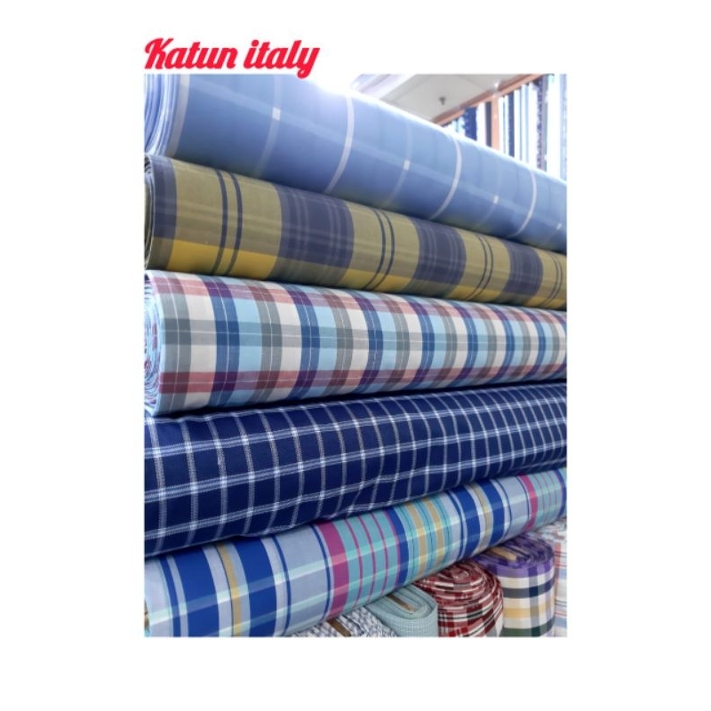 Bahan katun italy /Kain katun motif/Bahan kemeja/Katun import
