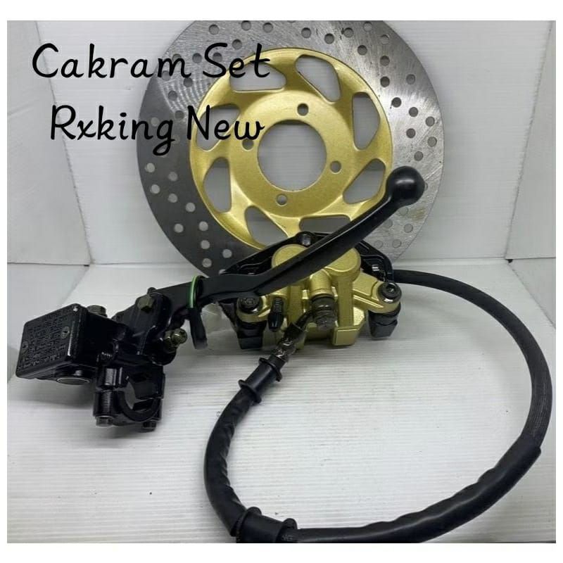 CAKRAM SET KOMPLIT DEPAN RX KING NEW RXK NEW/PAKET KOMPLIT PIRINGAN KALIPER MASTER REM PLUS SELANG R