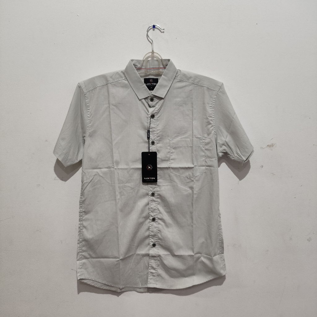 LUXTON Kemeja Polos Pria Mint Slim Fit Lengan Pendek LXDCRDS12