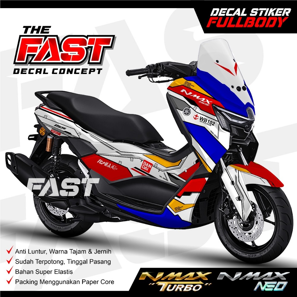 Decal Stiker Nmax Turbo/Neo New Fullbody Gundam TERBARU COD Decal stiker nmax Turbo/Neo stiker nmax 