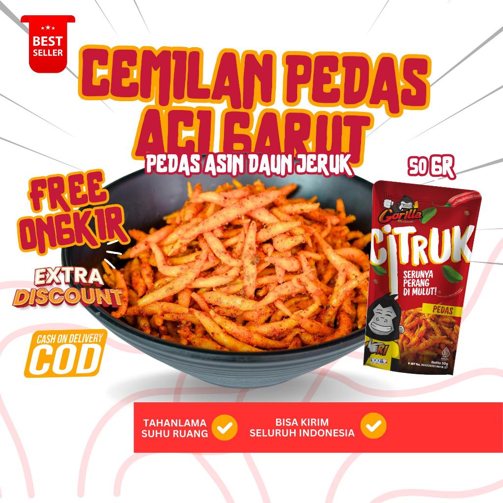 

[✅COD ✅] CITRUK CEMILAN PEDAS DAUN JERUK 50g KHAS GARUT BISA COD