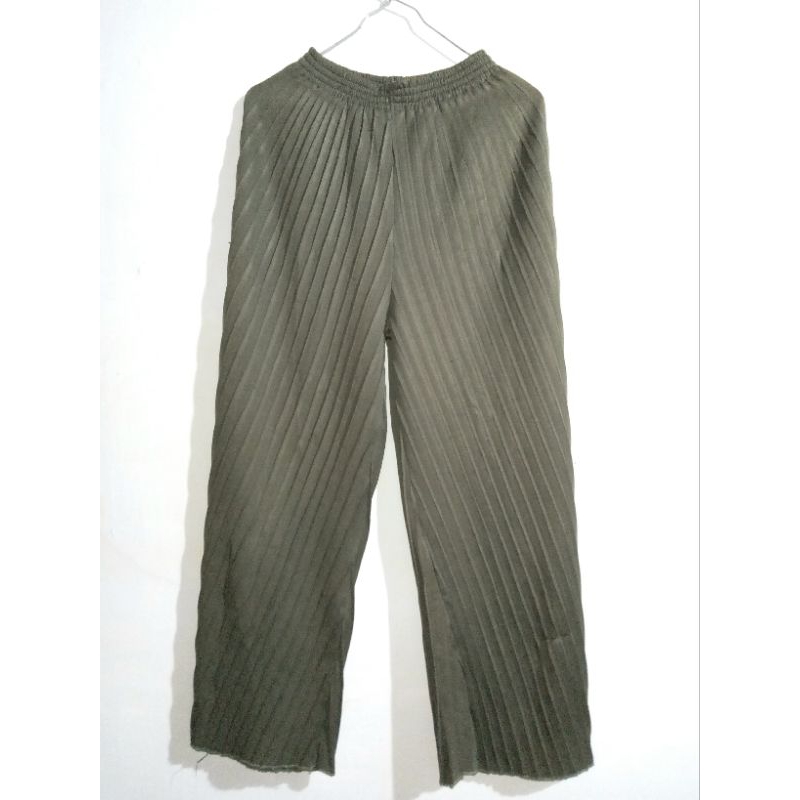 Celana Kulot Motif Garis-garis Preloved Wanita - Size M