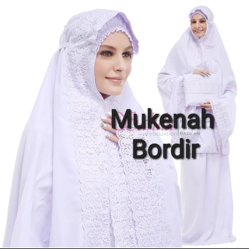 MUKENA BORDIR POLOS PUTIH