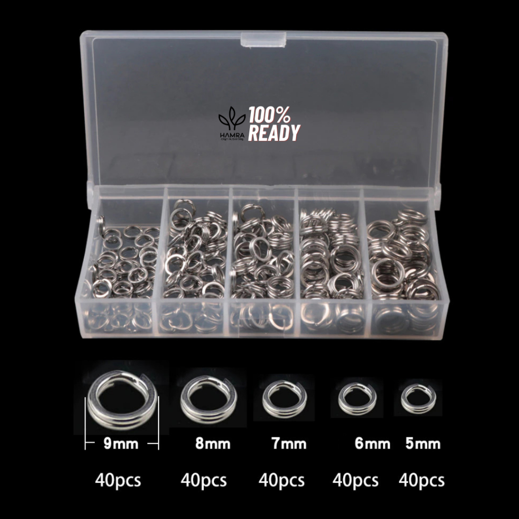Split RIng Pancing / SPLIT RING STAINLESS 200PCS DOUBLE LAYER / Ring Umpan Pancing / Split Ring