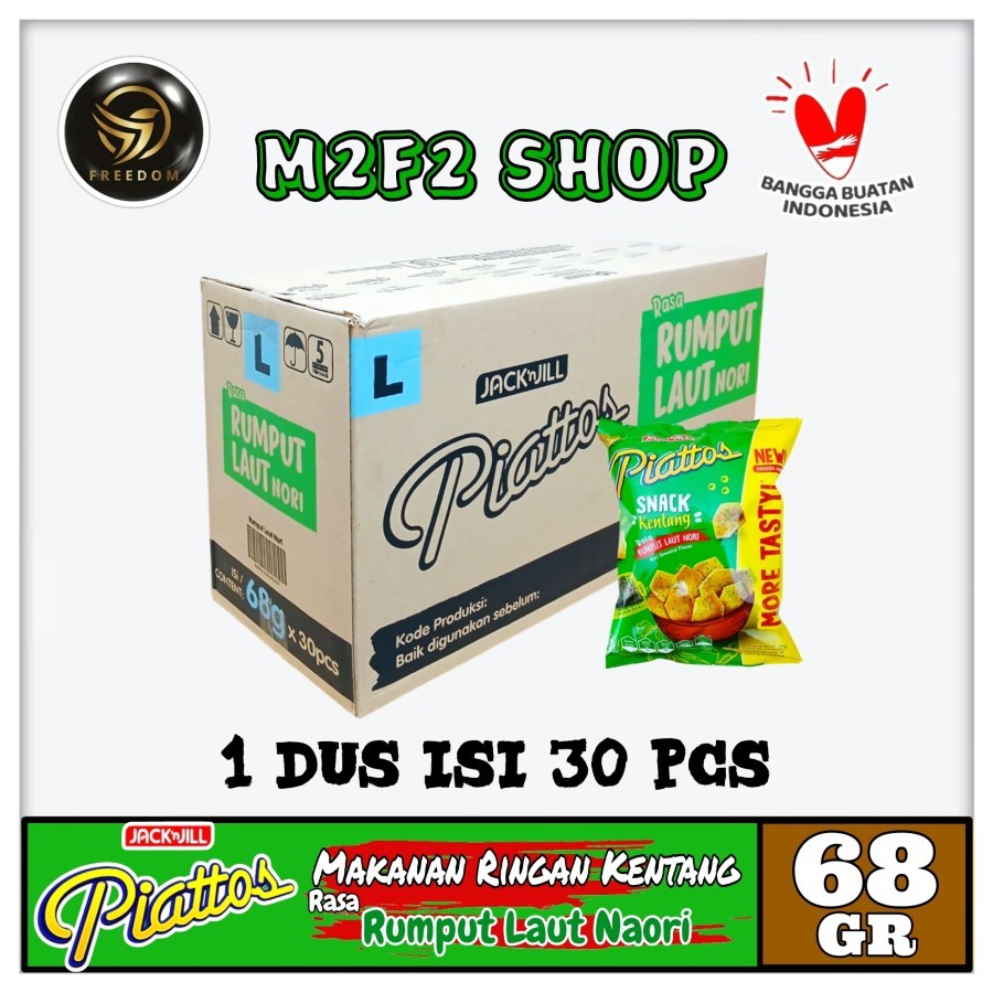 

Piattos Keripik Kentang Rasa Rumput Laut Nori Seaweed Flavor | Snack Makanan Ringan Bag - 68 gr (Kemasan Karton)