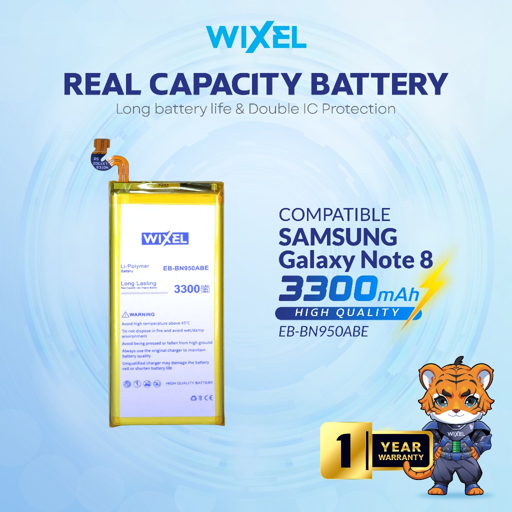 WIXEL Baterai EB-BN950ABE Samsung Galaxy Note 8 N950 N950F Double Power Original Batre Batrai Batter