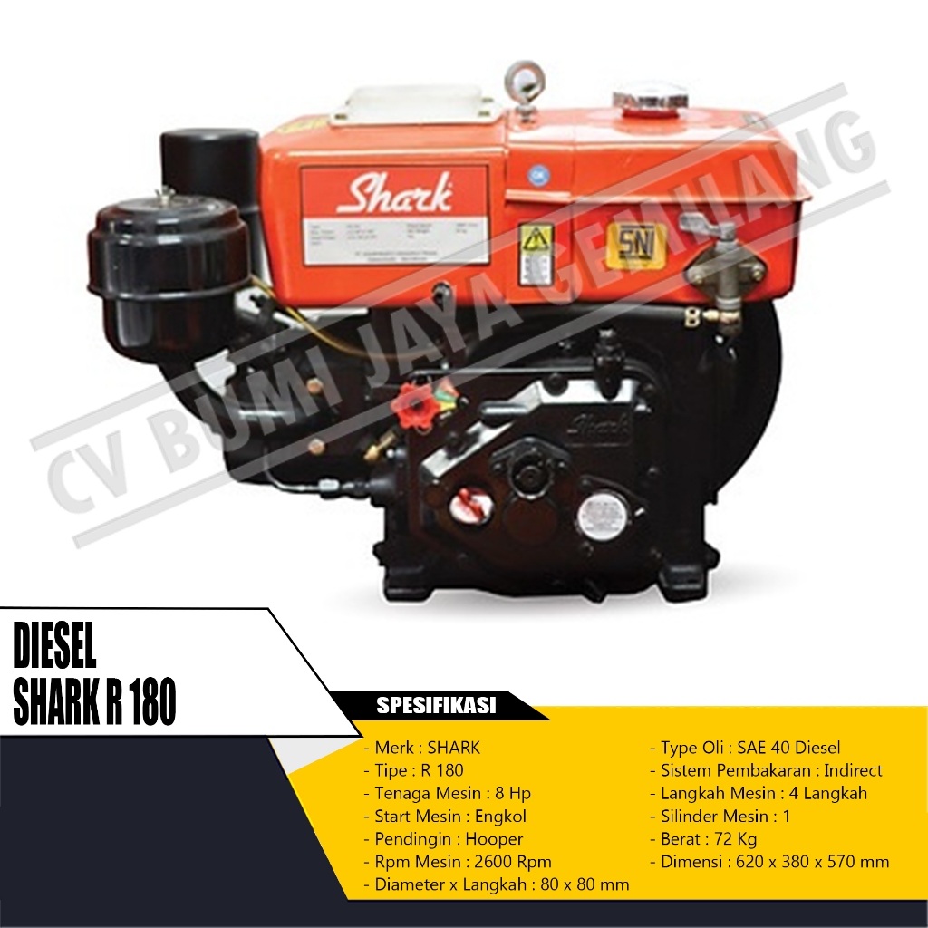MESIN PENGGERAK / ENGINE DIESEL SHARK R 180