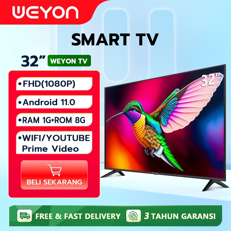 WEYON Smart TV 32 inch Smart TV Digital TV FHD Televisi[Garansi 3 Tahun]
