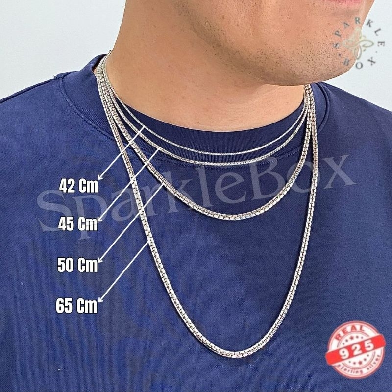 JK8 Kalung Perak Asli - Kalung Perak Pria - Kalung Perak - Kalung Santa - Sparkle Box