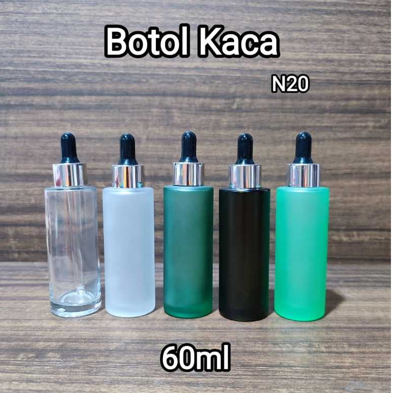 Botol Dropper Serum Pipet Kaca 60ml For Cosmetic Treatment Skincare Botol serum Botol Bening Doff  H