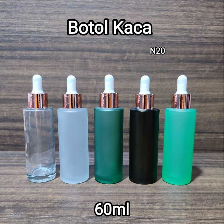Botol Dropper Serum Pipet Kaca 60ml For Cosmetic Treatment Skincare Botol serum Botol Bening Doff  H