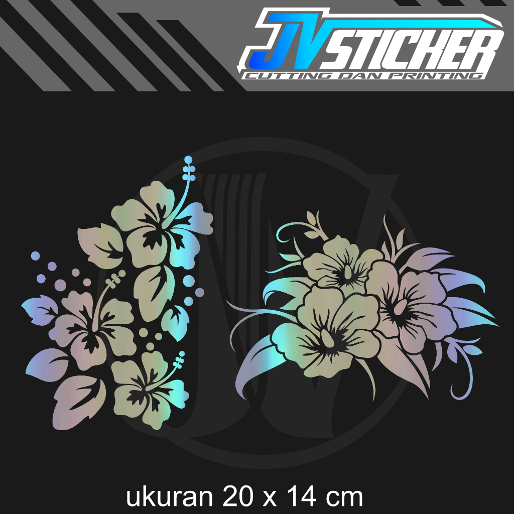 stiker keren lucu bunga hibiskus cutting sticker motor murah