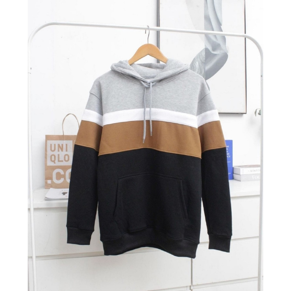 Sweater Hoodie Salur Garis-garis Stripe Distro Pria Wanita Terbaru