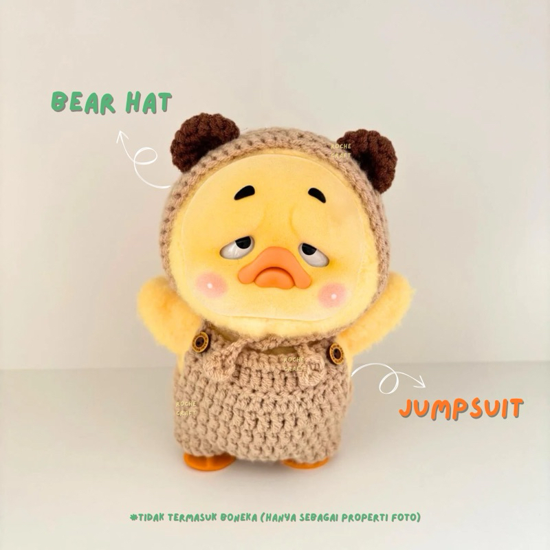 Bear Hat Jumpsuit Upset Duck | Baju Upset Duck | Jumpsuit Upset Duck | Outfit Upset Duck