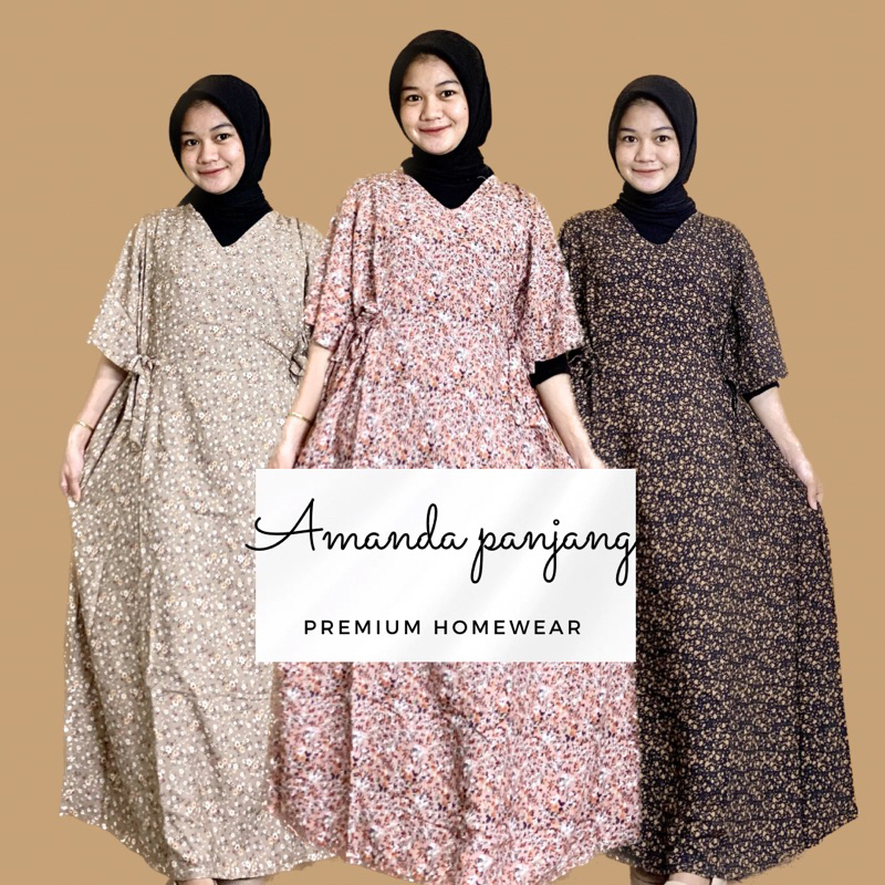 Daster Amanda Panjang Delofi | Daster Rayon Viscose | Daster Kekinian Murah Grosir