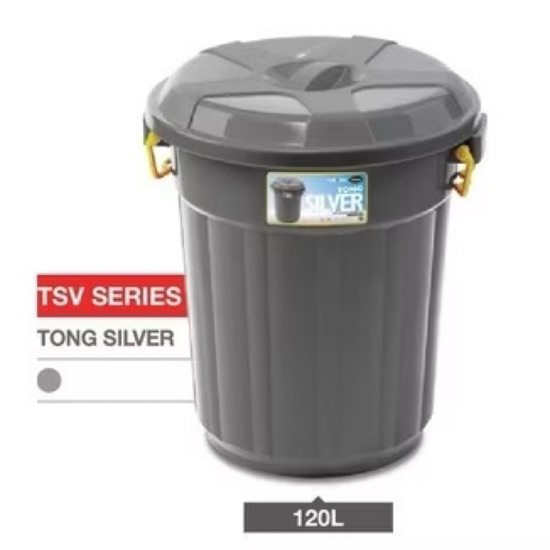 ember tong jumbo 120 liter + tutup taiwan silver / tong sampah jumbo besar/ember jumbo bahan tebal a