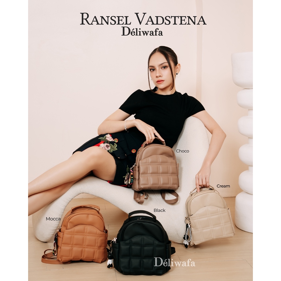 Deliwafa - Ransel Fashion Backpack Wanita Tas Vadstena