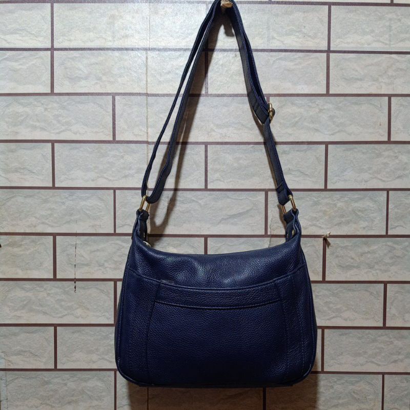 Tas sling Kulit Asli Warna Navy (HARGA NETT) / Tas Slempang Kulit Asli Warna Biru Tua/Sling Kulas/Ta