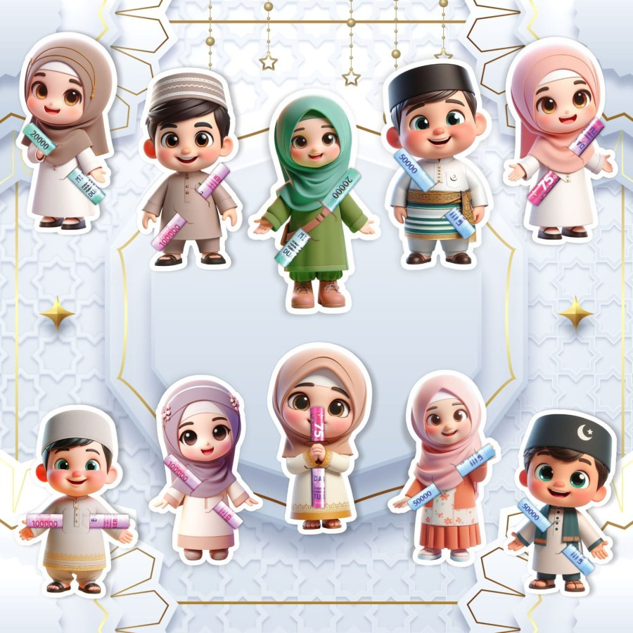 

isi 10 pcs amplop lebaran karakter angpao lebaran unik amplop murah amplop thr unik