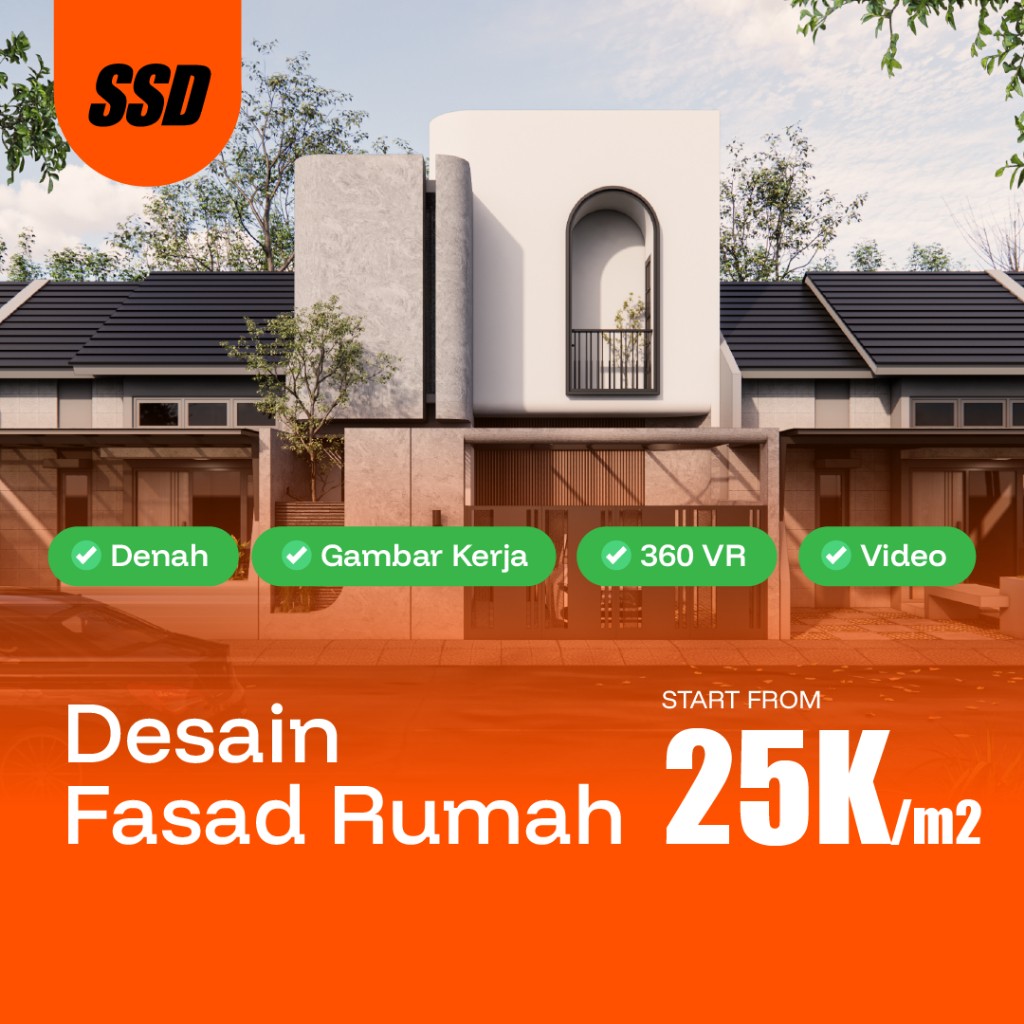 JASA DESAIN FASAD RUMAH | DENAH, 3D, GAMBAR KERJA, VIDEO, 360 VIEW