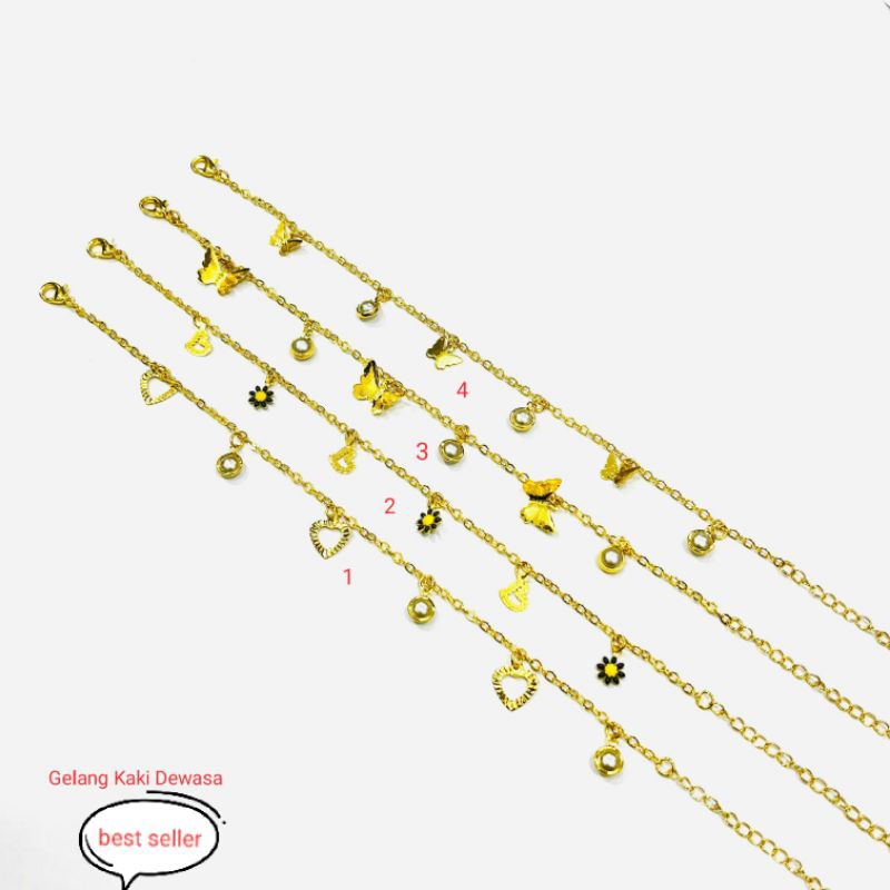 Gelang Kaki Dewasa lapis Emas