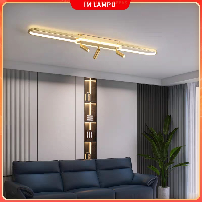 (Remote) 3 lampu sorot Lampu plafon panjang LED teras/balkon/tangga/kamar tidur lampu hias 3 warna
