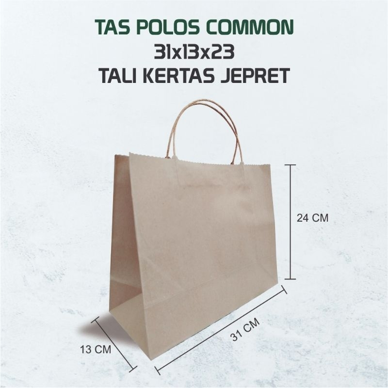

12 Pcs Paper Bag Polos Common 31x13x25