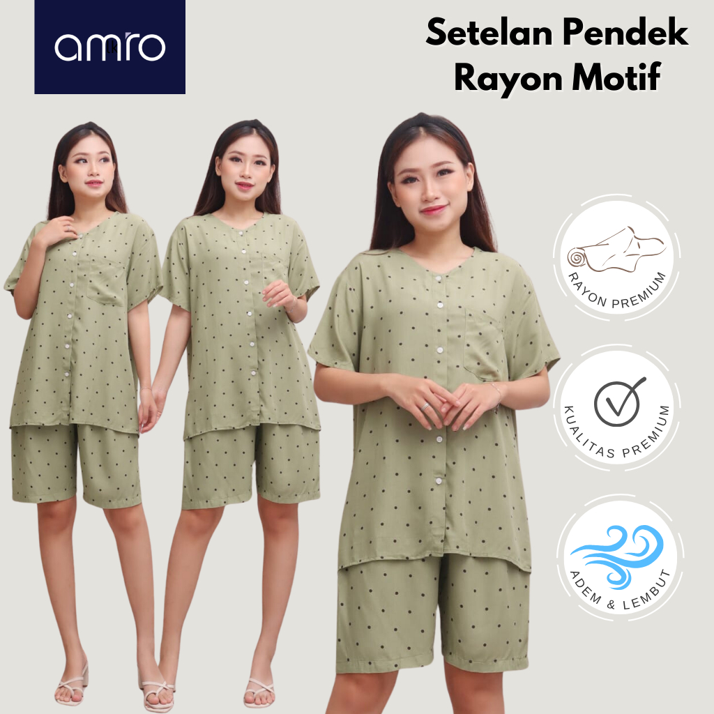 AMRO SLEEPWEAR - ALINA ONE SET - 3/4 POLOS - SQ2