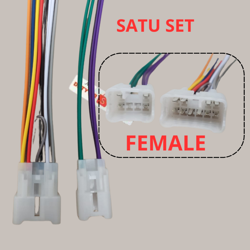 Soket Double Din Untuk Toyota Daihatsu / Soket Tape /Soket Head Unit
