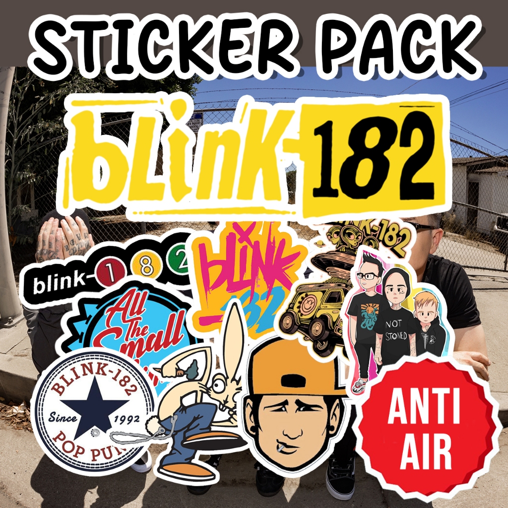 

(BISA COD) 15pcs Sticker Pack Blink 182 Edition Hologram Vinyl Glossy WATERPOOF Aesthetic Anti Air STICKER POP PUNK HARDCORE - Stiker Band Travis Barker