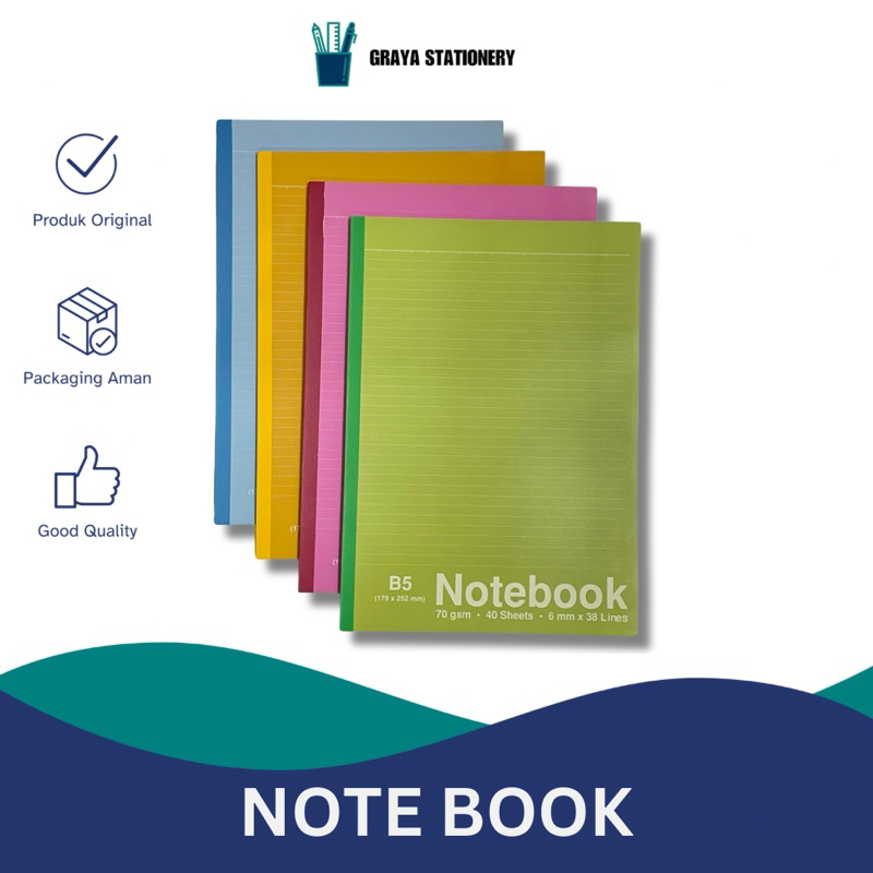 

Ruled Notebook Joyko B5 NB-705 40 Sheets | Buku Tulis Bergaris B5 40 Lembar