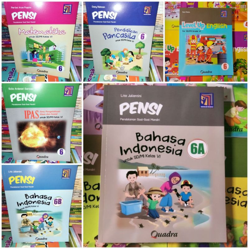 Buku Pensi Quadra Kelas 6 SD Kurikulum Merdeka Matematika, PKn, Bhs. Indonesia, IPAS, Level Up, dll