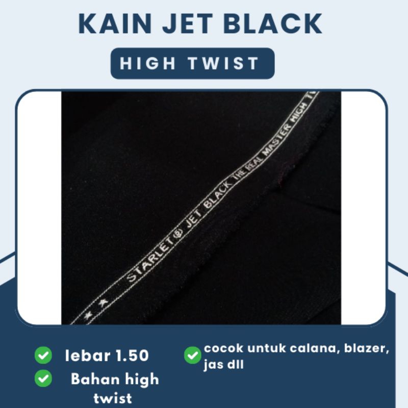KAIN JET BLACK STARLET (HARGA PER 0.50 METER)