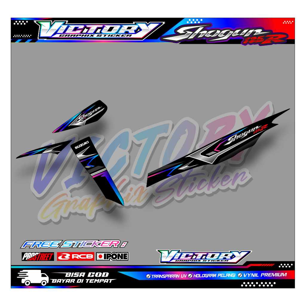 STRIPING VARIASI SUZUKI SHOGUN 125 R / STICKER LIST VARIASI SUZUKI SHOGUN 125 R