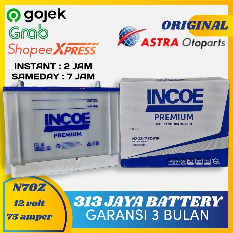 AKI INCOE PREMIUM N70Z / 75D31R 12 volt 75 amper KIJANG DIESEL KUDA DIESEL L200 L300 euro 4 ELF NHR5
