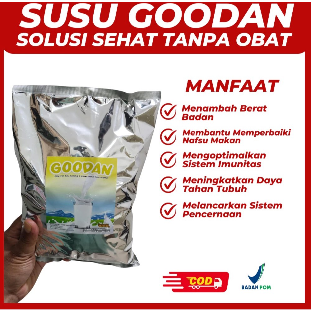 

PROMO TERMURAH!!! Susu Kambing Etawa Bubuk 1Kg GOODAN Penggemuk Penambah Berat Badan Dewasa