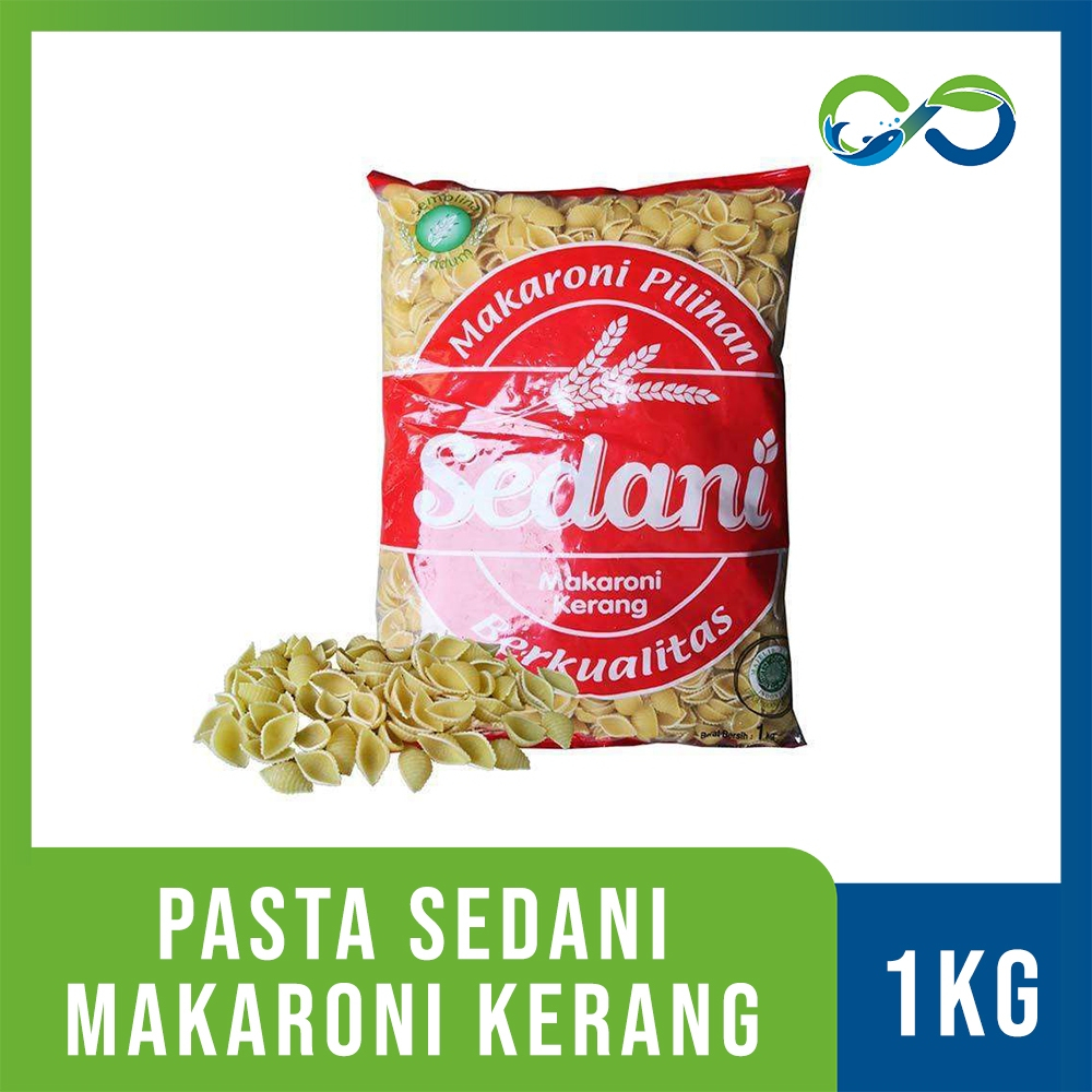 

[AQUAECOFARM] MAKARONI Pasta SEDANI SPIRAL PIPA KERANG MENTAH 1 KG