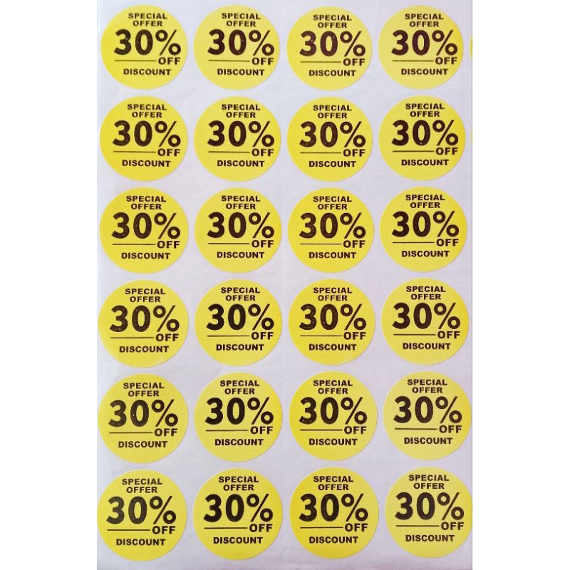 

Stiker Penanda Diskon 30% Diameter 3 cm