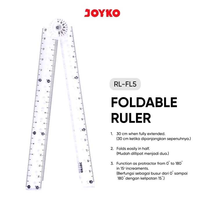 

V2_Garisan Lipat Joyko RL-FL5/Foldable Ruler Penggaris Lipat Joyko RL-FL5