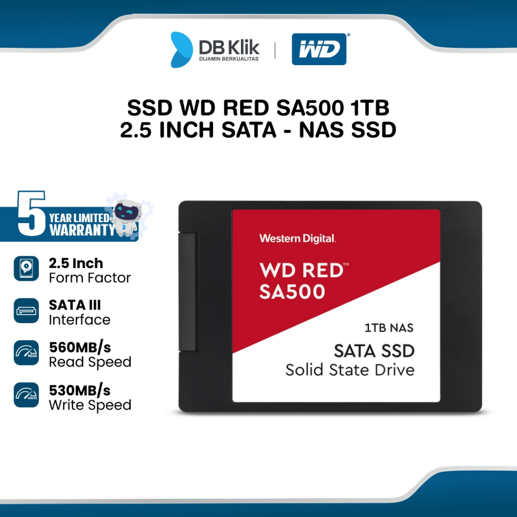 Wd Ssd Red Sa500 Nas 1Tb 2,5 Sata - Red 1Tb Sata Ssd