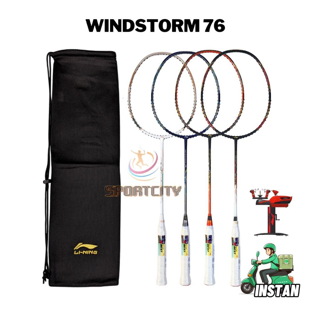Raket Badminton Lining Windstorm 76 5U Original