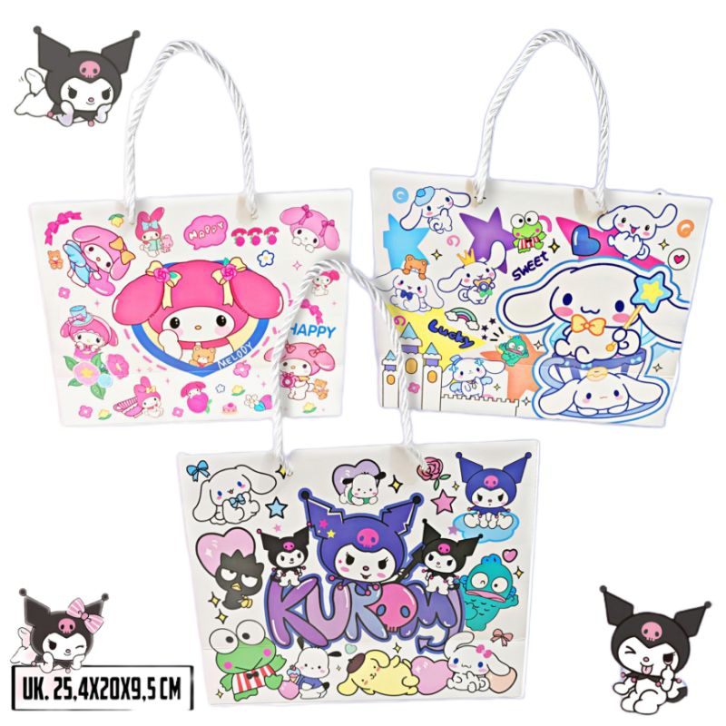 

Shopping Bag Kuromi Horizontal [25,4x20x9,5 CM]/Tas Kado/Tas Belanja/Tas Kertas Karton/Paper Bag