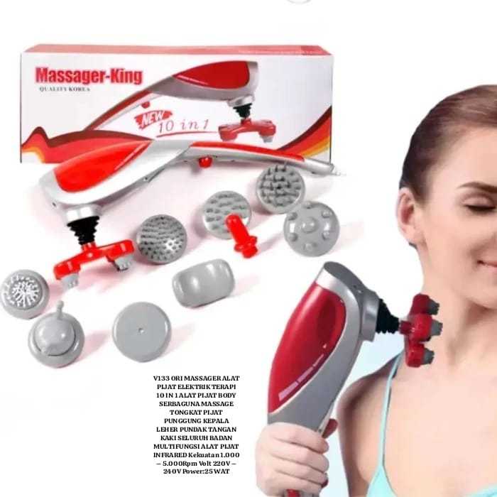 V133 ORI MESIN PIJIT LISTRIK MASSAGER ALAT PIJAT ELEKTRIK TERAPI SEHAT TUBUH BODY SERBAGUNA MASSAGE.