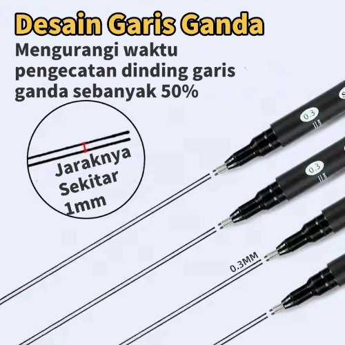 

Drawing Pen Pena Gambar Gel Pen Pulpen Gel Tabung Jarum Penuh Pena Ujian Arsitek Desain Garis Ganda