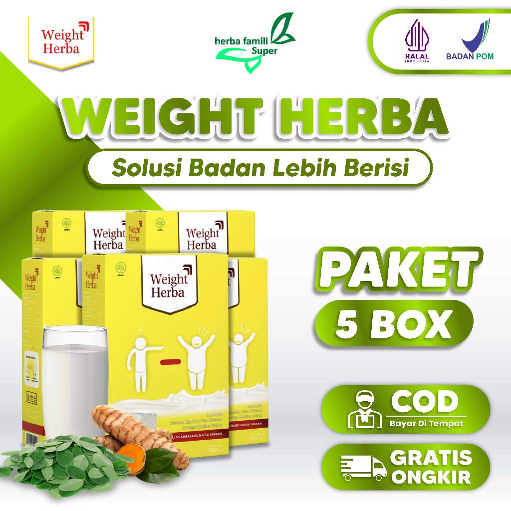 

5 Box WEIGHT HERBA Susu Kambing Etawa dengan Herbal Tambahan Menambah Berat Badan dan Nafsu Makan