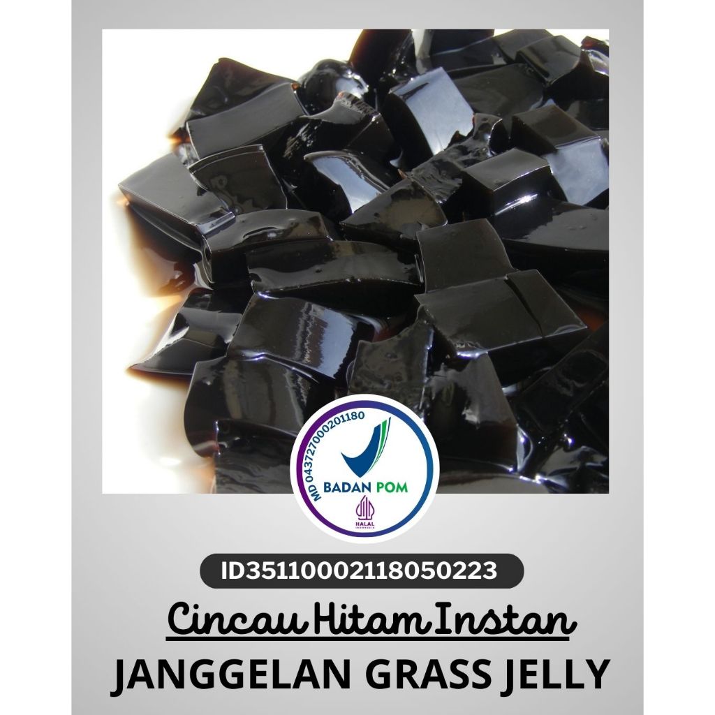 

BERKUALITAS...!! Janggelan Cincau Hitam Bubuk / Grass Jelly Cincau Instan Powder Kemasan Aluminium Foil 1 Kg