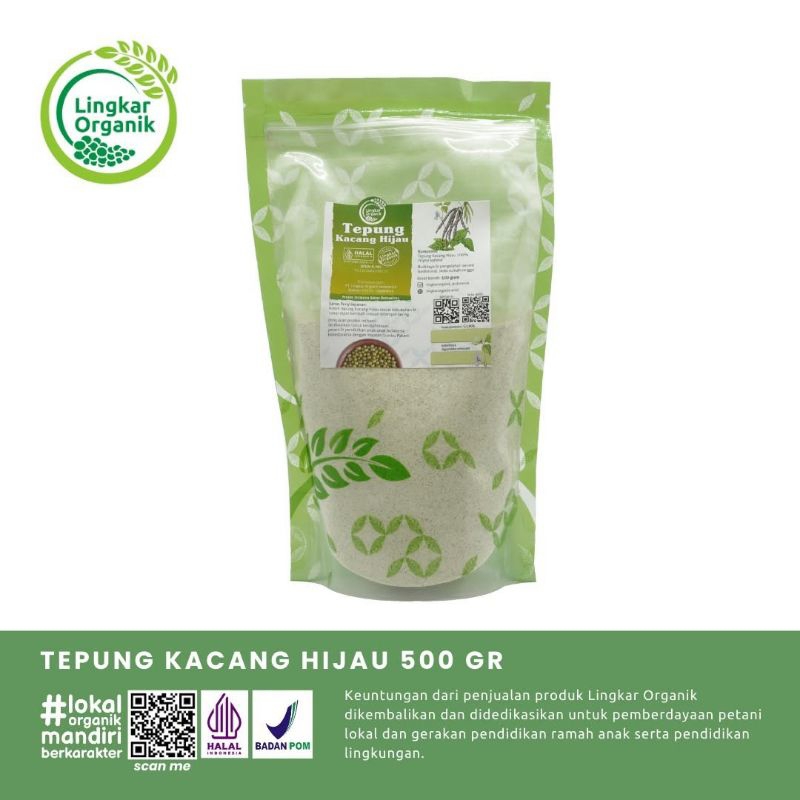 

Tepung kacang hijau organik 500gr | Tepung Gluten free Lingkar Organik | Kios Zulaikha