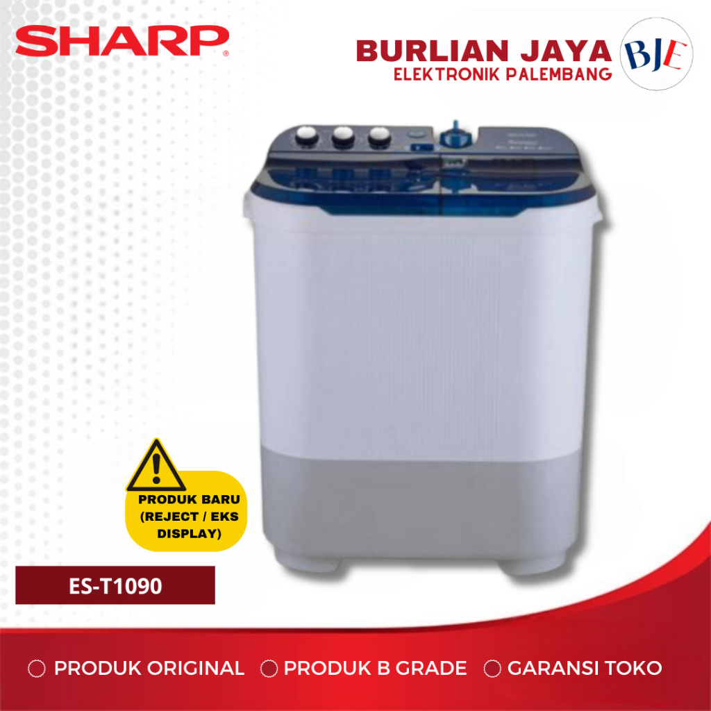 MESIN CUCI 2 TABUNG SHARP B GRADE ES-T1090 10 KG MESIN CUCI 2 TABUNG B GRADE PALEMBANG